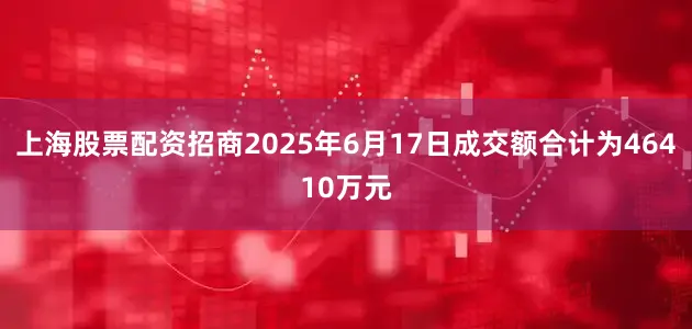 上海股票配资招商2025年6月17日成交额合计为46410万元